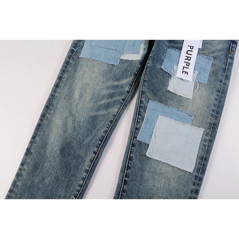 Purple-brand Men's Jeans Slim Fit Stretch Jeans Baggy Ripped Straight Skinny Denim Pants for Men Fashionable Biker Motocycle Holes Pants 2024 purple jean