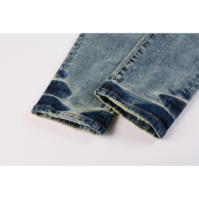Purple-brand Men's Jeans Slim Fit Stretch Jeans Baggy Ripped Straight Skinny Denim Pants for Men Fashionable Biker Motocycle Holes Pants 2024 purple jean