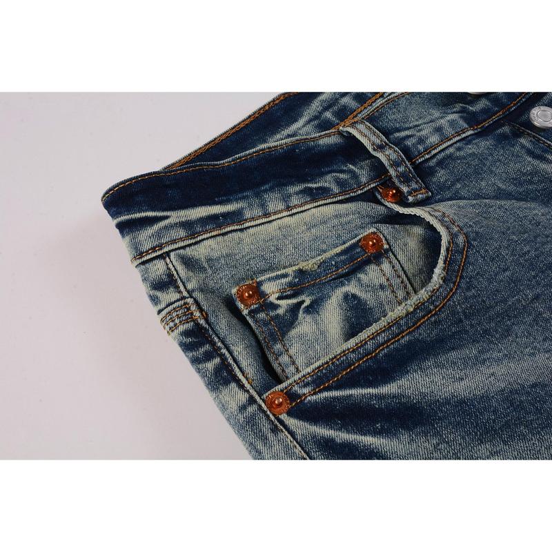 Purple-brand Men's Jeans Slim Fit Stretch Jeans Baggy Ripped Straight Skinny Denim Pants for Men Fashionable Biker Motocycle Holes Pants 2024 purple jean