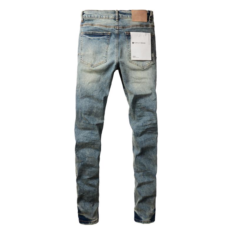 Purple-brand Men's Jeans Slim Fit Stretch Jeans Baggy Ripped Straight Skinny Denim Pants for Men Fashionable Biker Motocycle Holes Pants 2024 purple jean